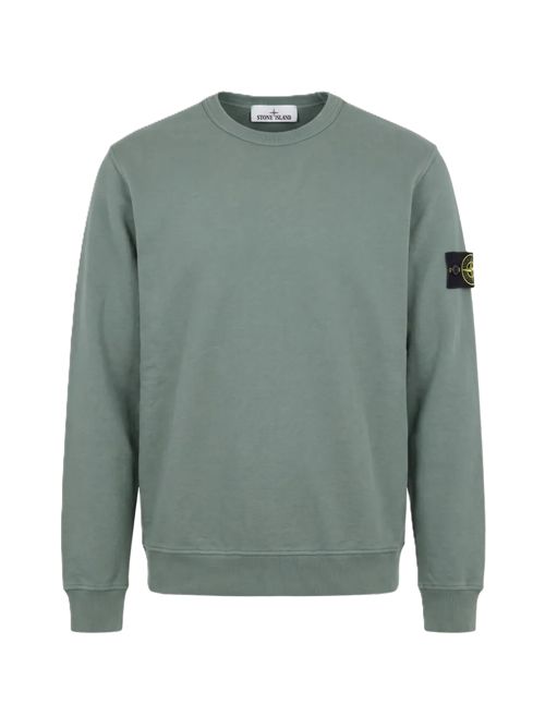 Organic Cotton Fleece Crewneck Sweatshirt ocean green Stone Island | L2S15 6100049 S0A20V005T OCEAN GREEN